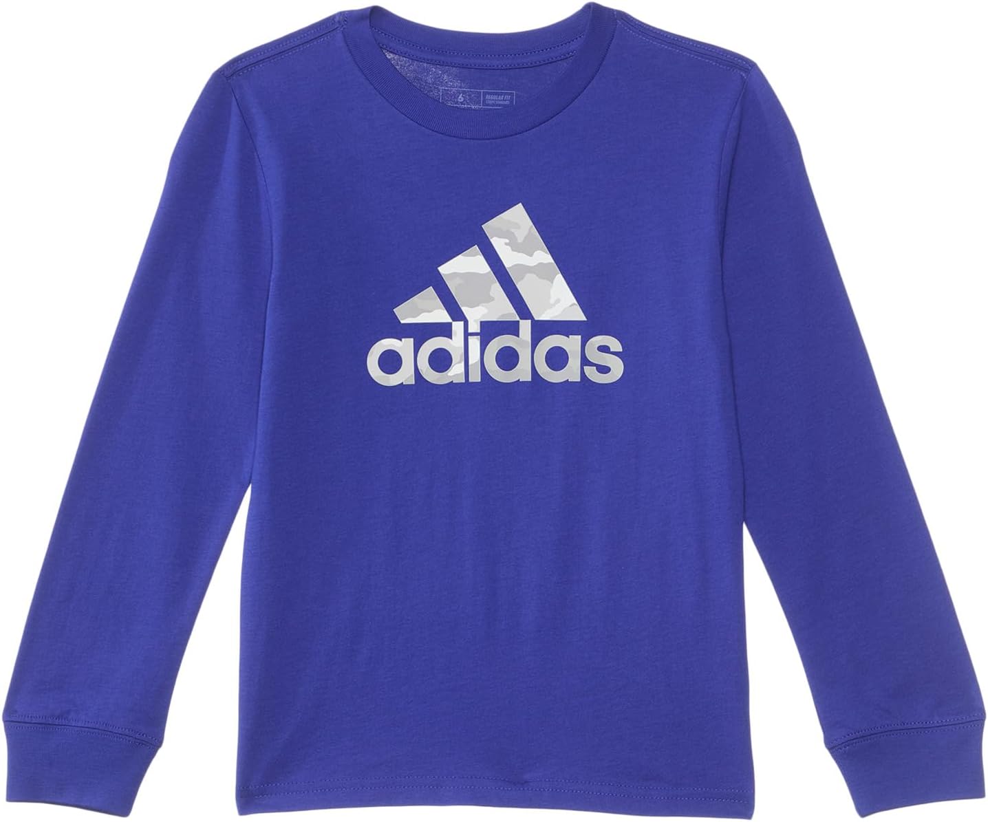 

Футболка adidas Kids France Camo Logo Long Sleeve Tee (Toddler/Little Kid), цвет Semi Lucid Blue