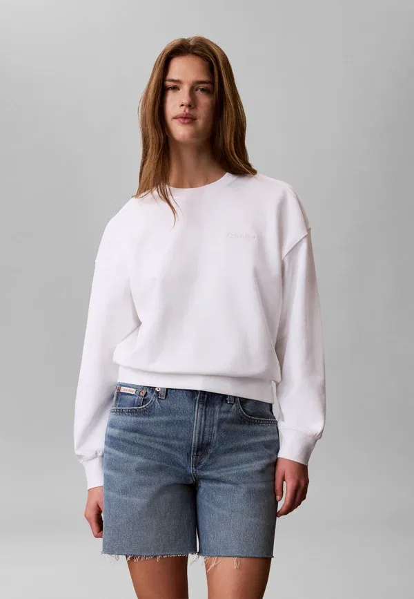Свитшот Calvin Klein Standard logo crew, ярко-белый