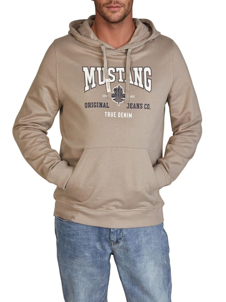 

Пуловер Mustang Pullover Printed Hoodie Bennet, бежевый