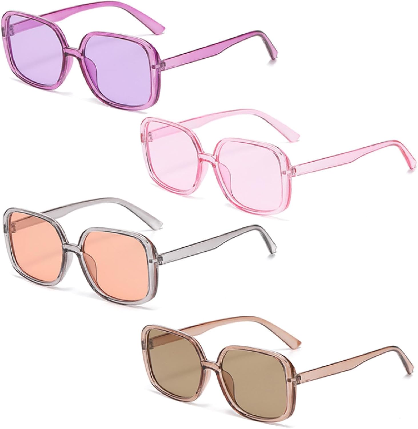 

Солнцезащитные очки с защитой от УФ-излучения UV400 | Большая и легкая оправа | Для женщин и мужчин | Для занятий спортом на открытом воздухе и вождения DSVIGF, 4pcs Z09