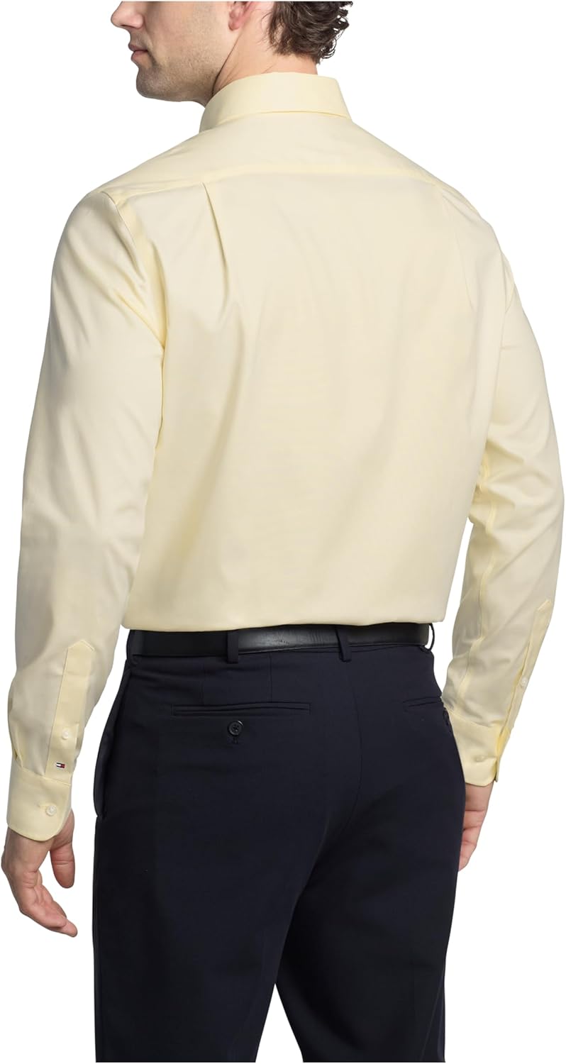 Мужская классическая рубашка Tommy Hilfiger, стандартный крой, базовые вещи, Yellow — фото 2