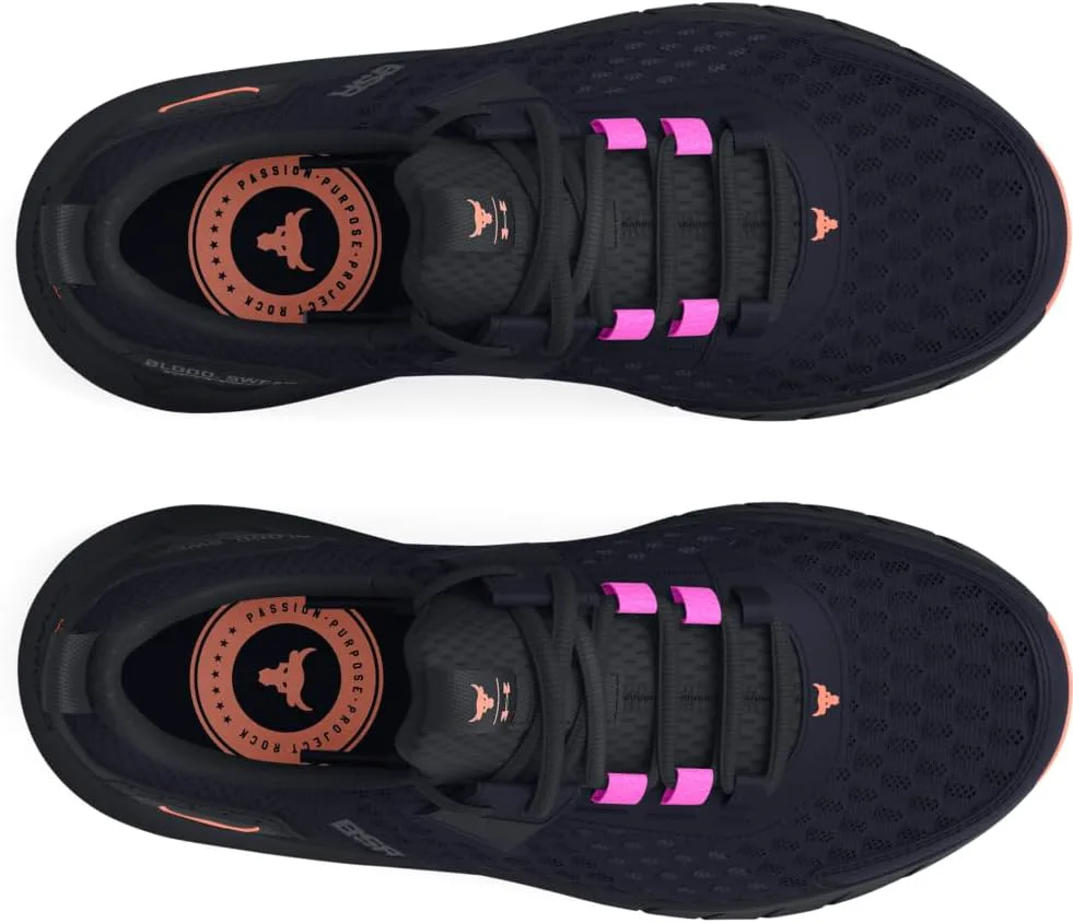 Детские кроссовки Under Armour Project Rock Blood Sweat Respect, темно-синий/черный/оранжевый — фото 4