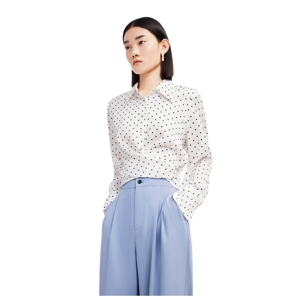 

Рубашка с длинным рукавом Lily Fashion Polka Dot, белый