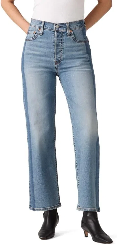 Levi's Women's Ribcage прямые укороченные джинсы, Card Game (Stretch)