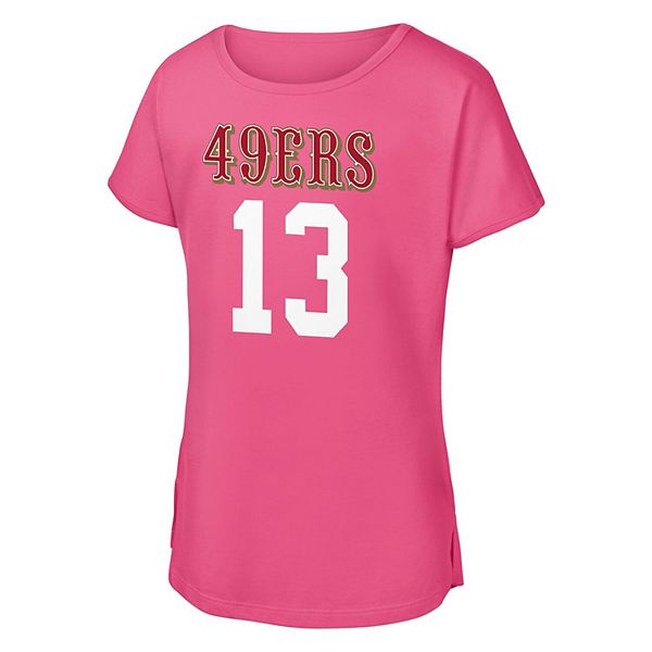 Детская футболка с именем и номером игрока Brock Purdy San Francisco 49ers, розовая Outerstuff — фото 3