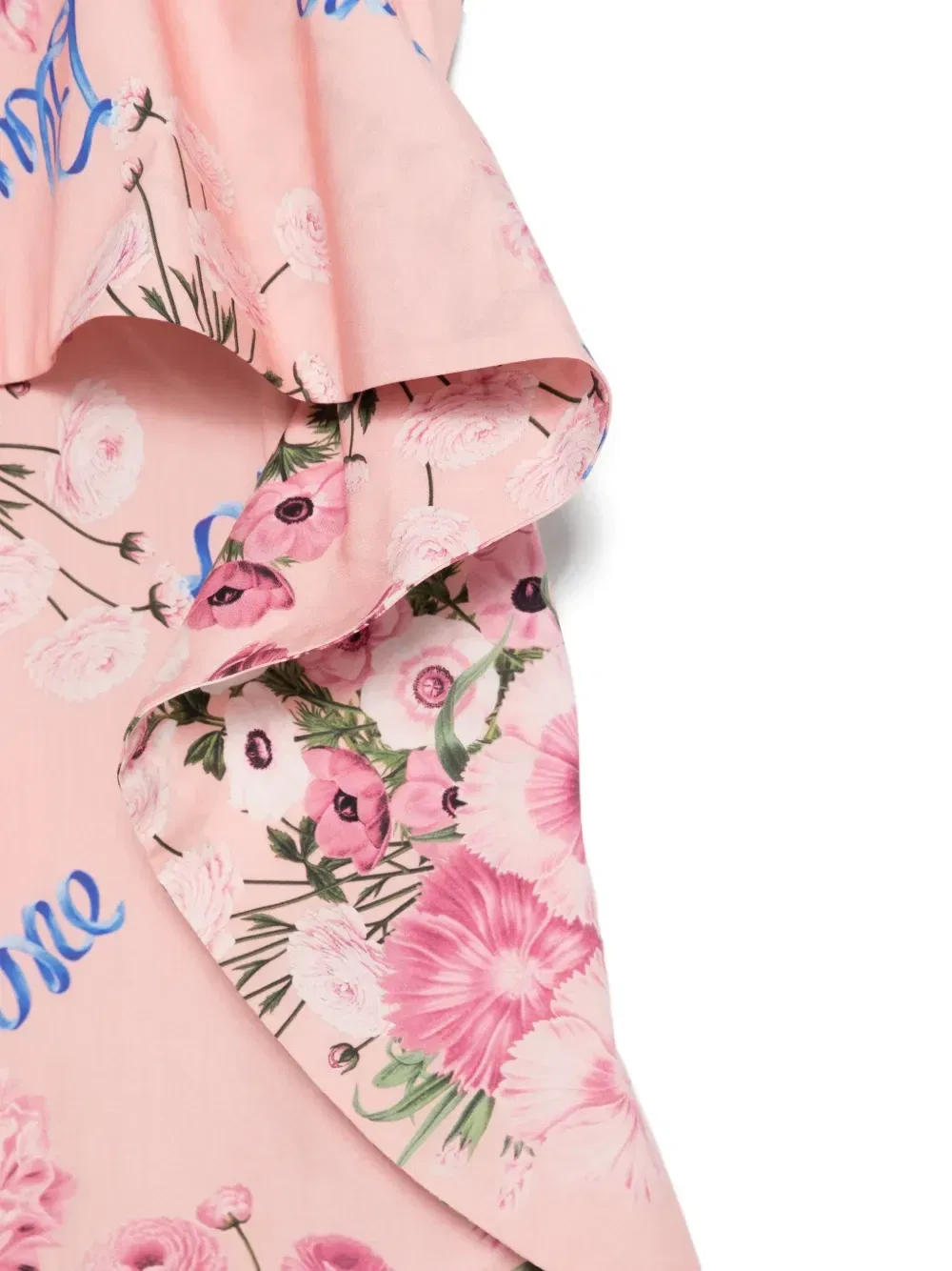 Платье с цветочным принтом и оборками Miss Blumarine, розовый — фото 3