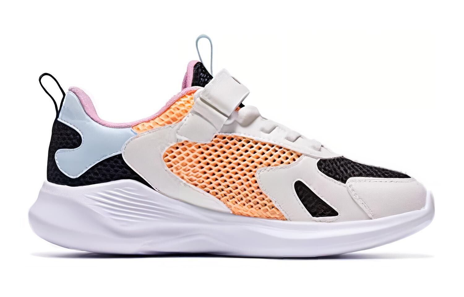Детские кроссовки GS Low-top черные/белые/оранжевые Qiaodan — фото 3