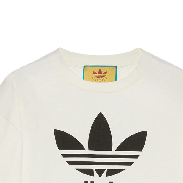 Футболка x adidas oversized cotton jersey long sleeve t-shirt 'white' Gucci, белый — фото 2
