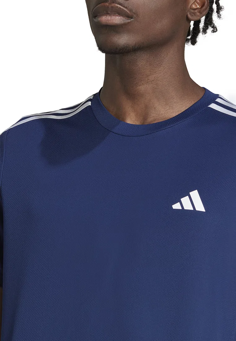 Футболка тренировочная, 3-Stripes, Train Essentials, adidas, белый/темно-синий — фото 3