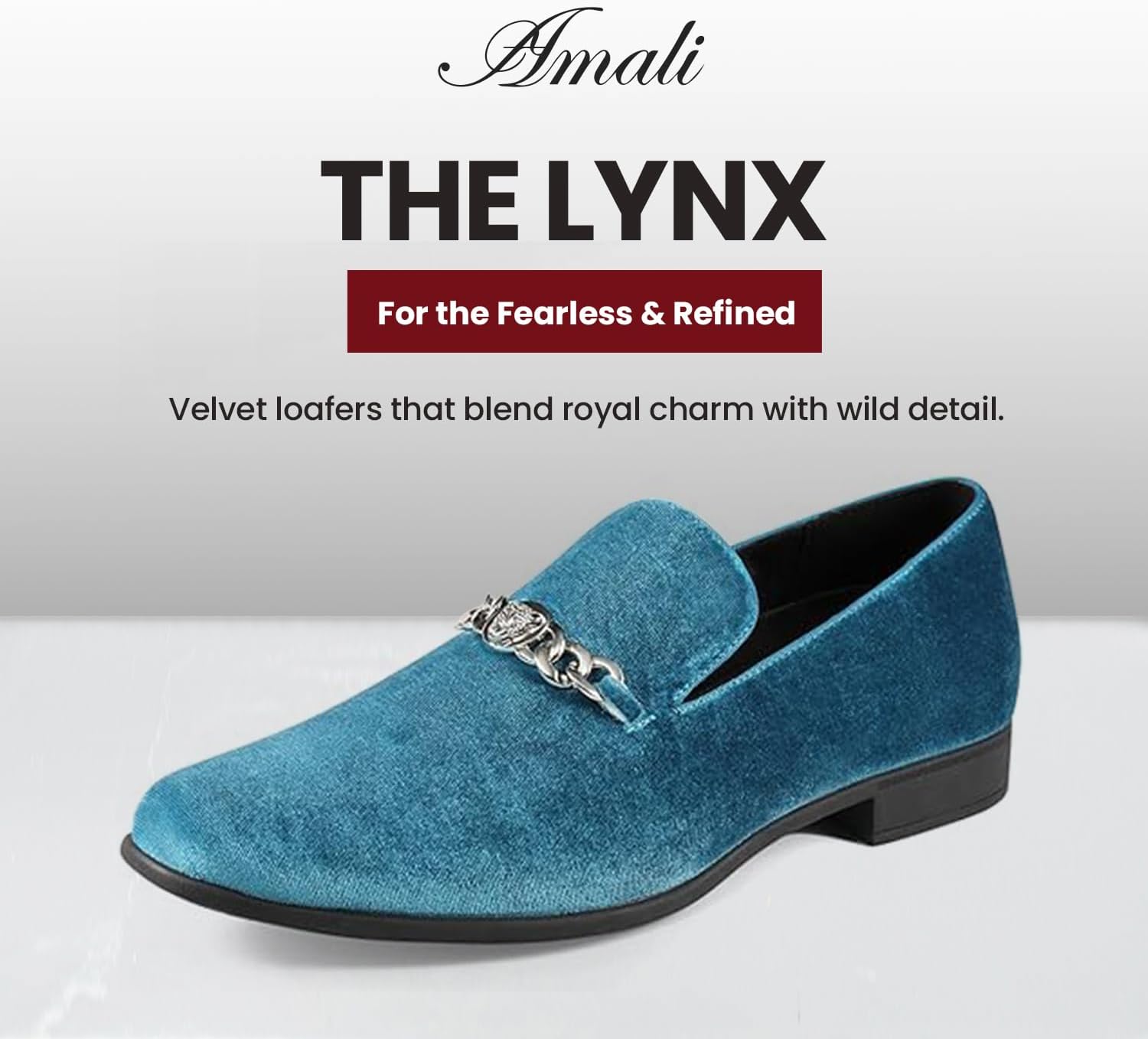 Мужские лоферы Amali Velvet Slip-On с львиным декором, тапочки для смокинга, лоферы с металлической цепочкой, бирюзовый — фото 2