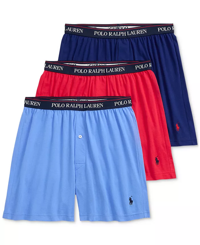 

Мужские боксеры Classic Knit из хлопка, 3 шт Polo Ralph Lauren, мультиколор