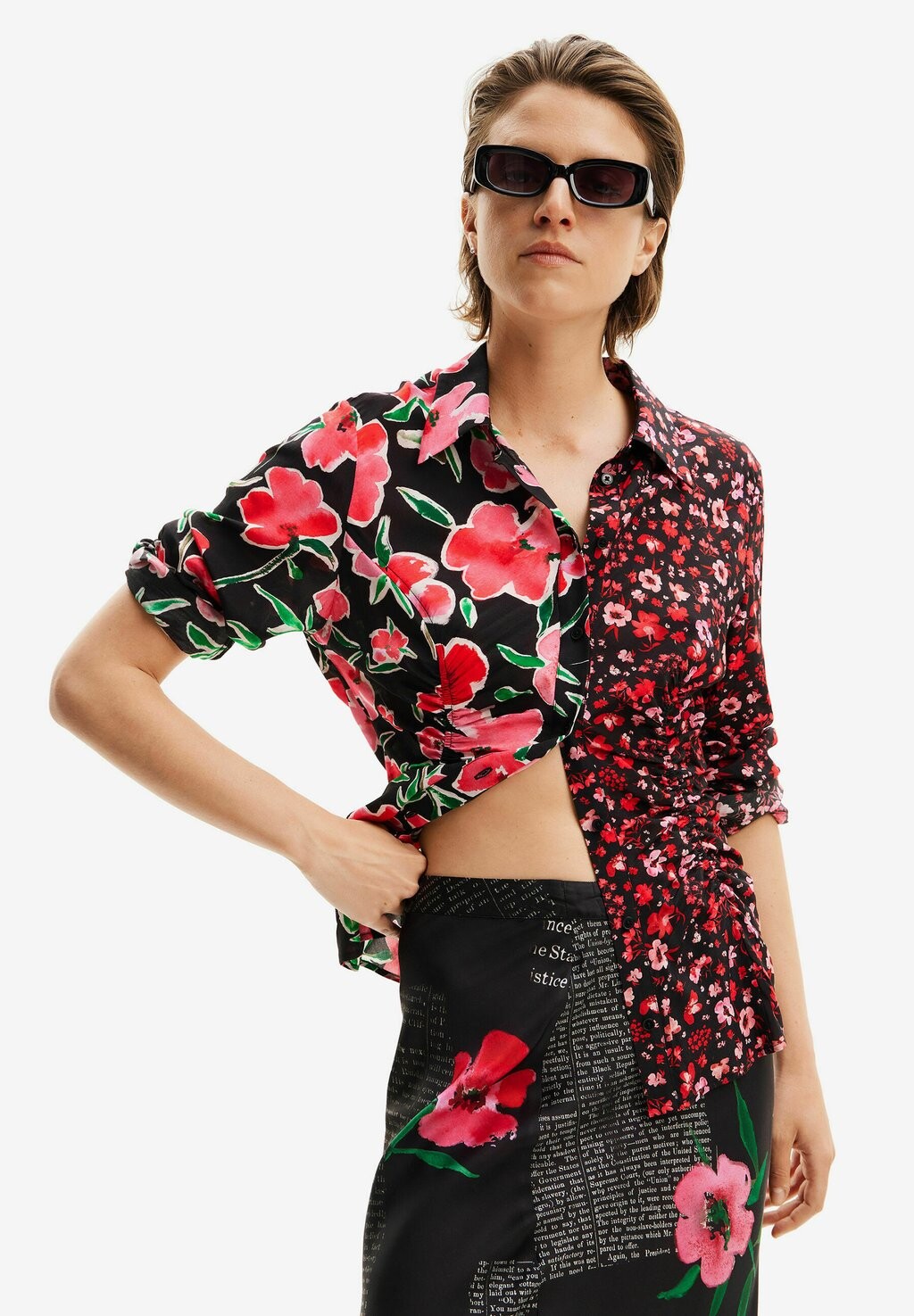 

Рубашка Floral Gathered Desigual, красный