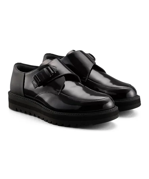 Кожаные одноременные туфли monk strap THE ONITSUKA MONK-S черные — фото 3