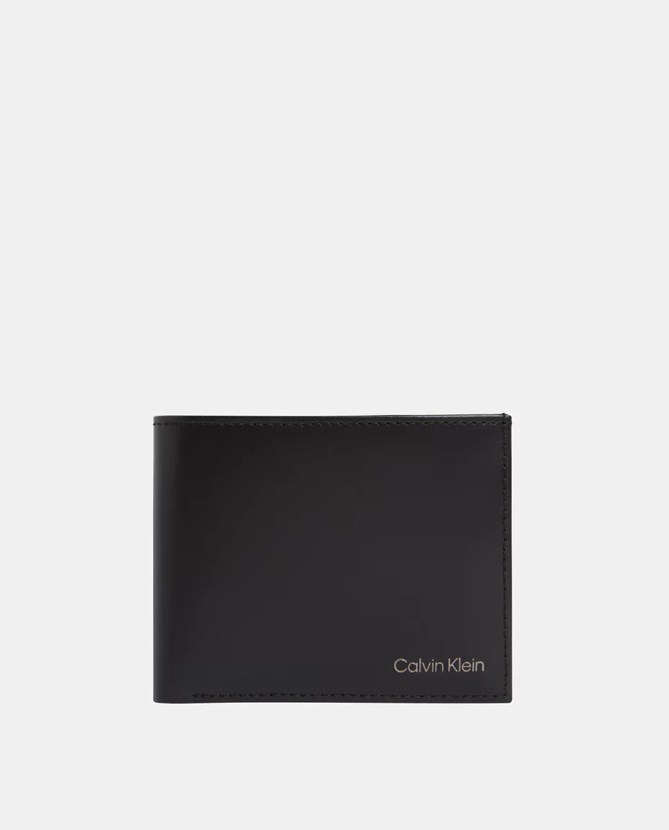 

Кожаный кошелек двойного сложения Calvin Klein объемом 5cc с сумочкой, черный