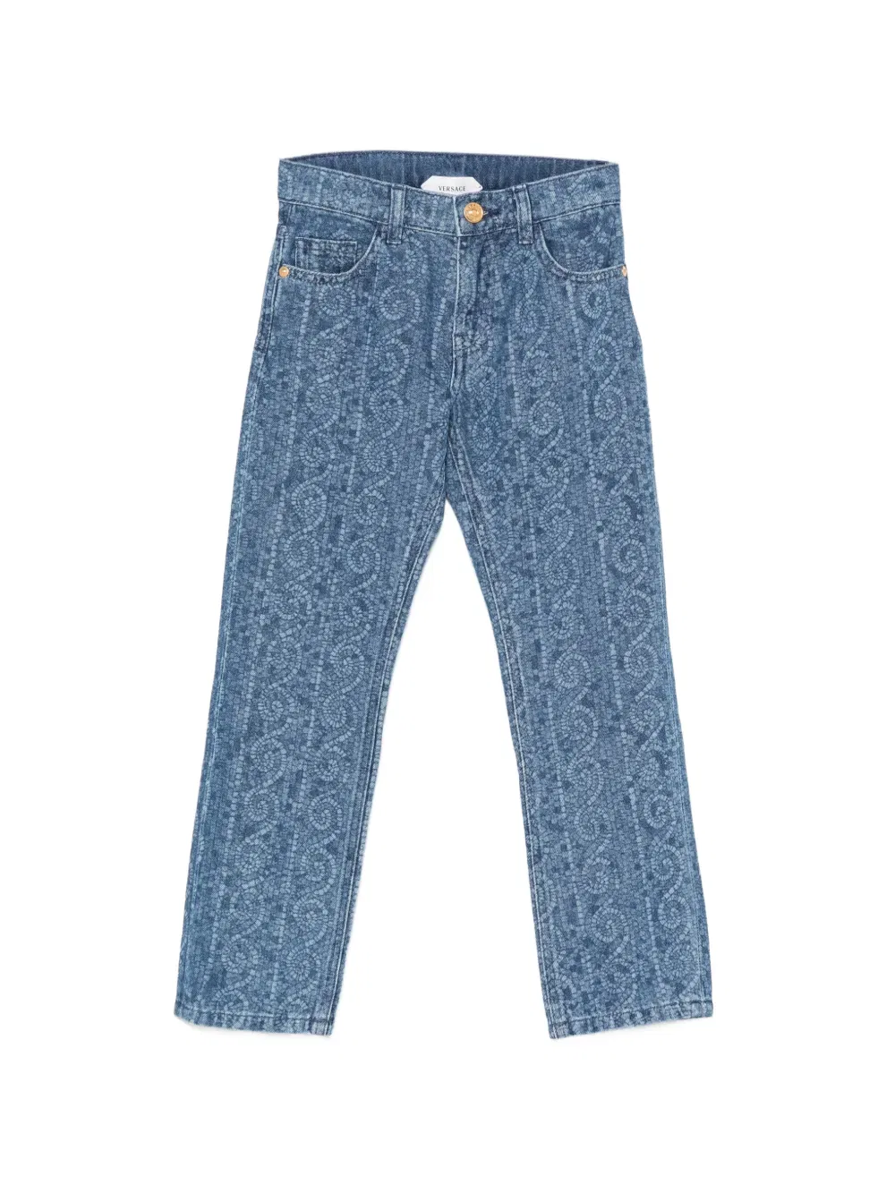 Джинсы с барокко Versace Kids, синий