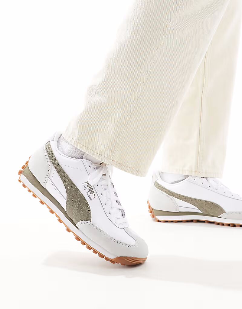 

Кроссовки Puma Easy Rider белого и хаки цвета