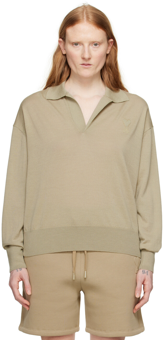 

Поло Green Ami de Cœur Ami Paris, цвет Heather sage