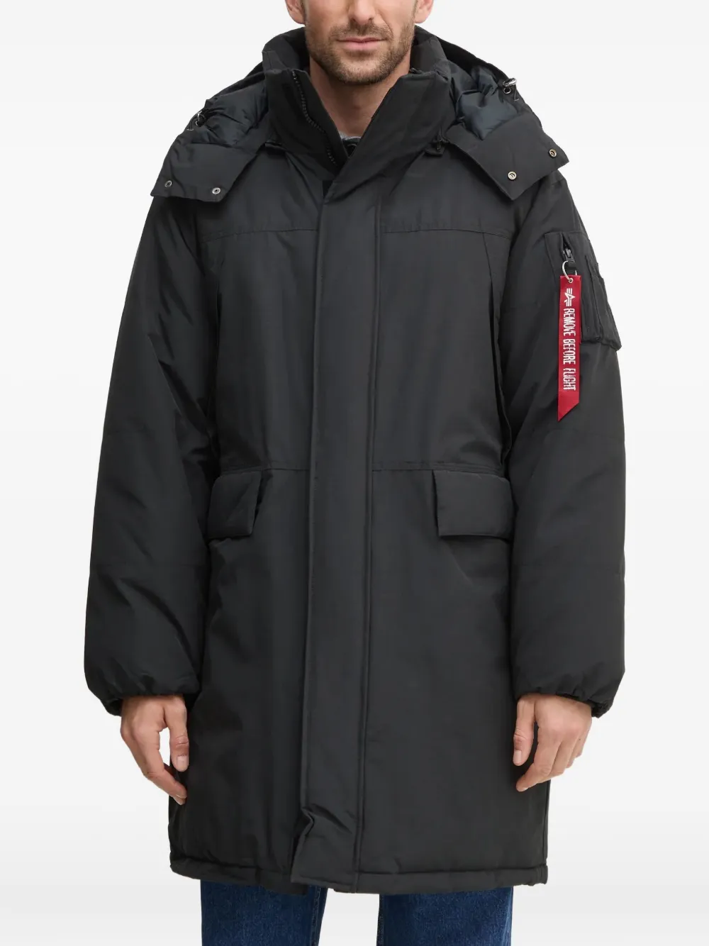 

Стеганая парка с капюшоном Alpha Industries, черный