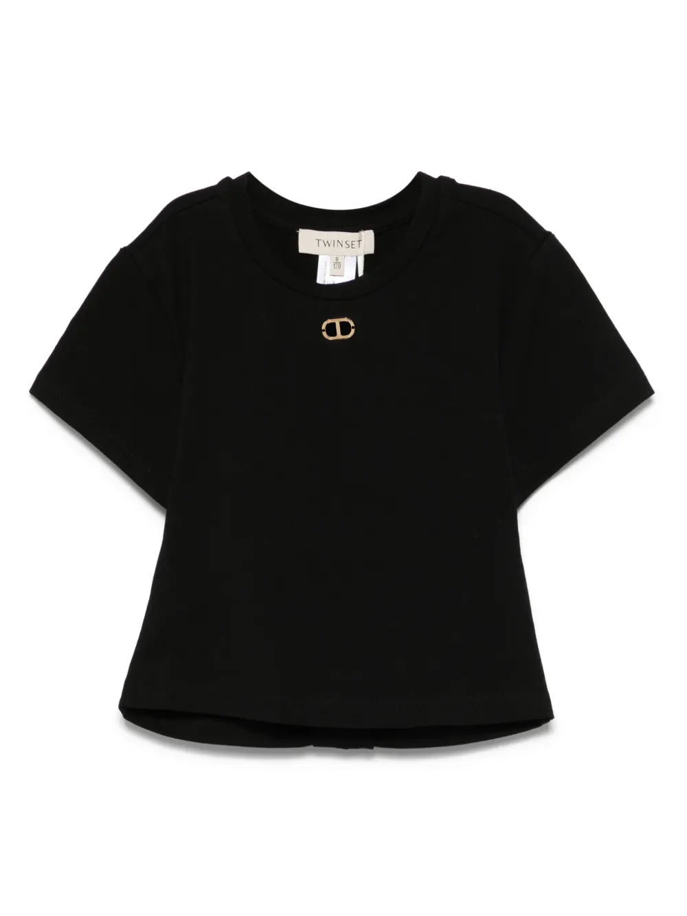 

Футболка с декором Oval T TWINSET Kids, черный