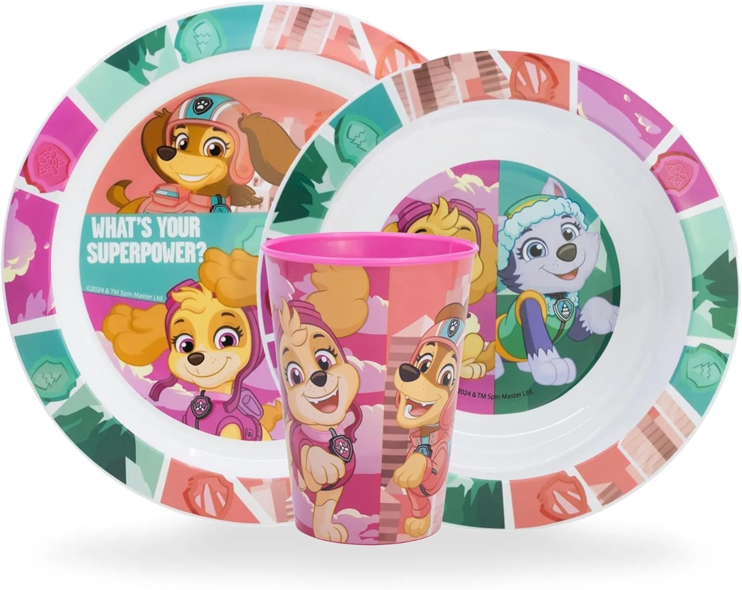 Детский набор посуды Paw Patrol, тарелка, миска и чашка Skye 260 мл Sorrisini