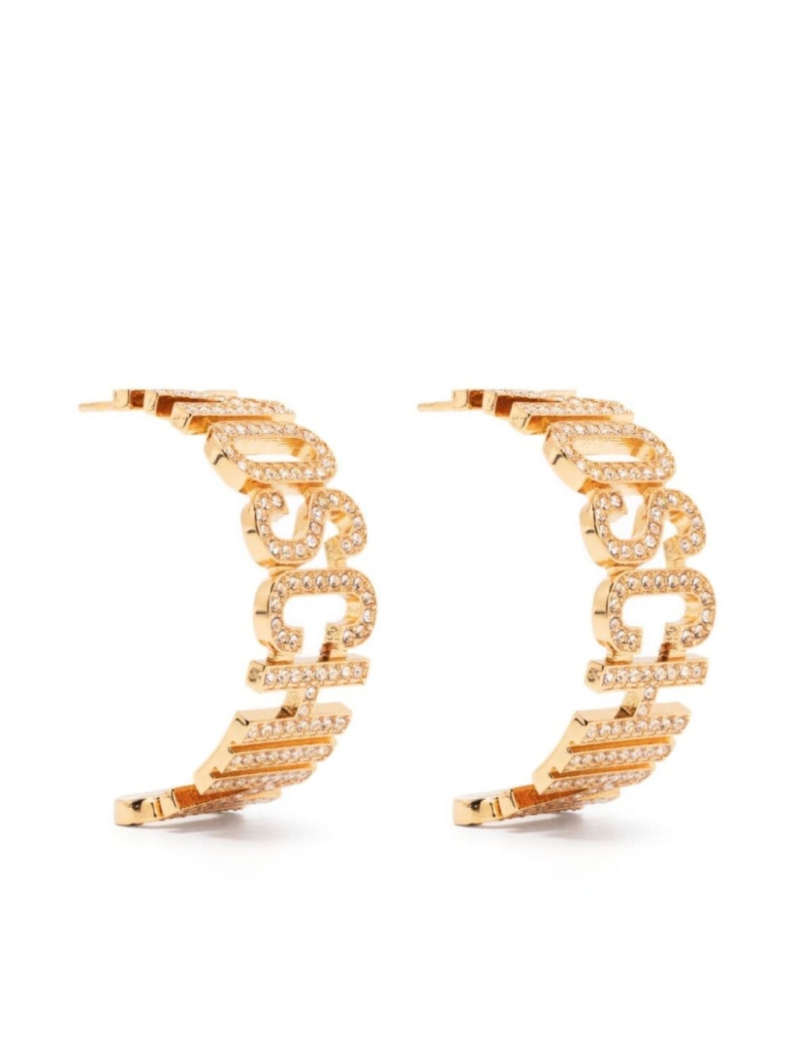 

Серьги-кольца со стразами Moschino, золотой