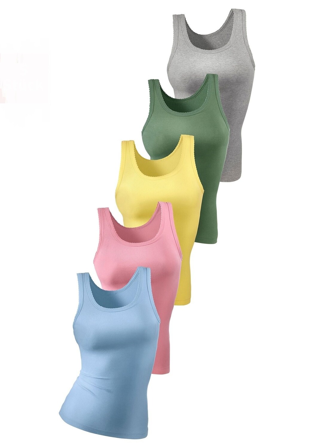 

Майка PETITE FLEUR petite fleur, 5 Stück, цвет hellblau, rosa, gelb, grün, grau meliert