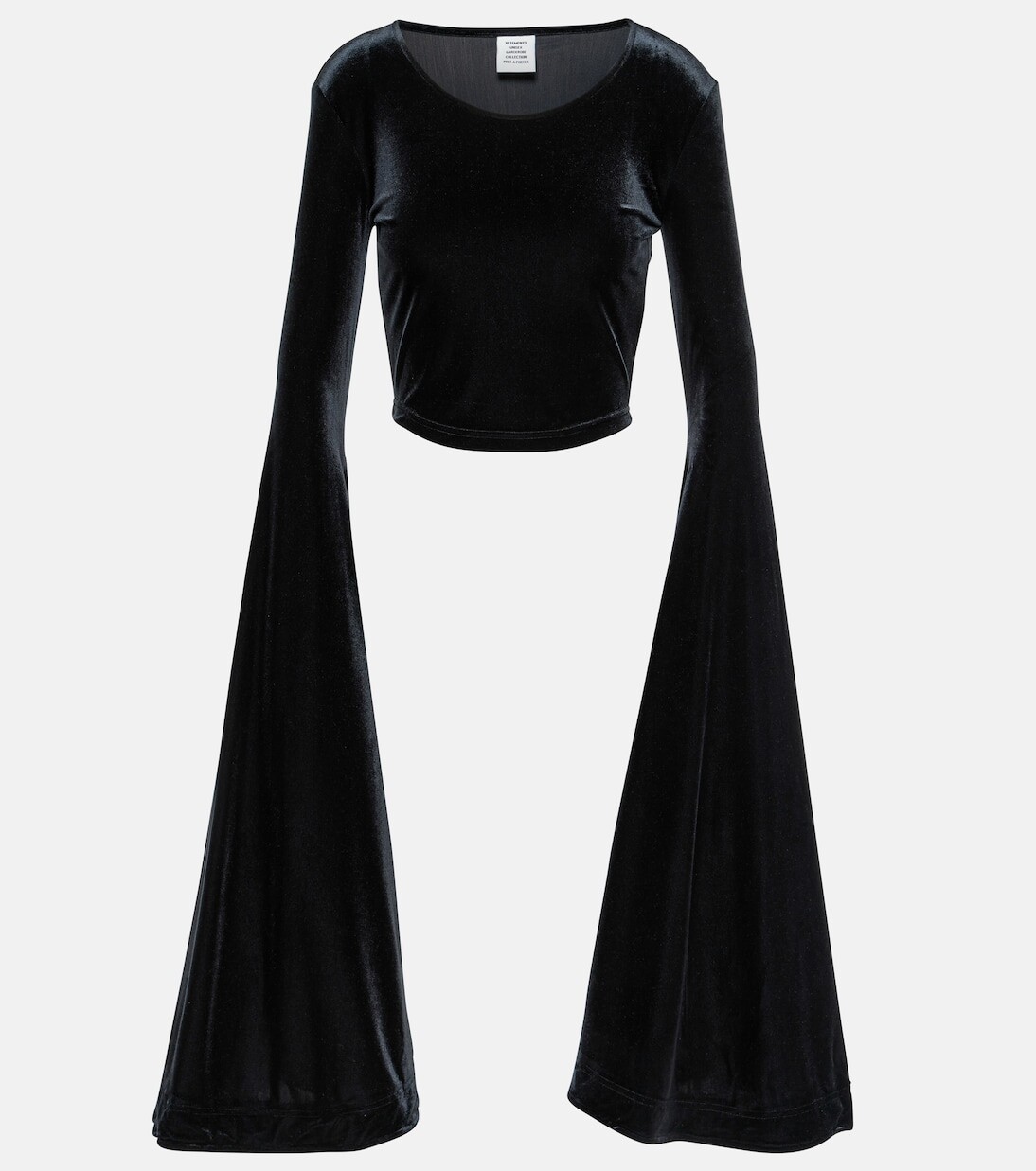 

Бархатный укороченный топ Vetements, черный