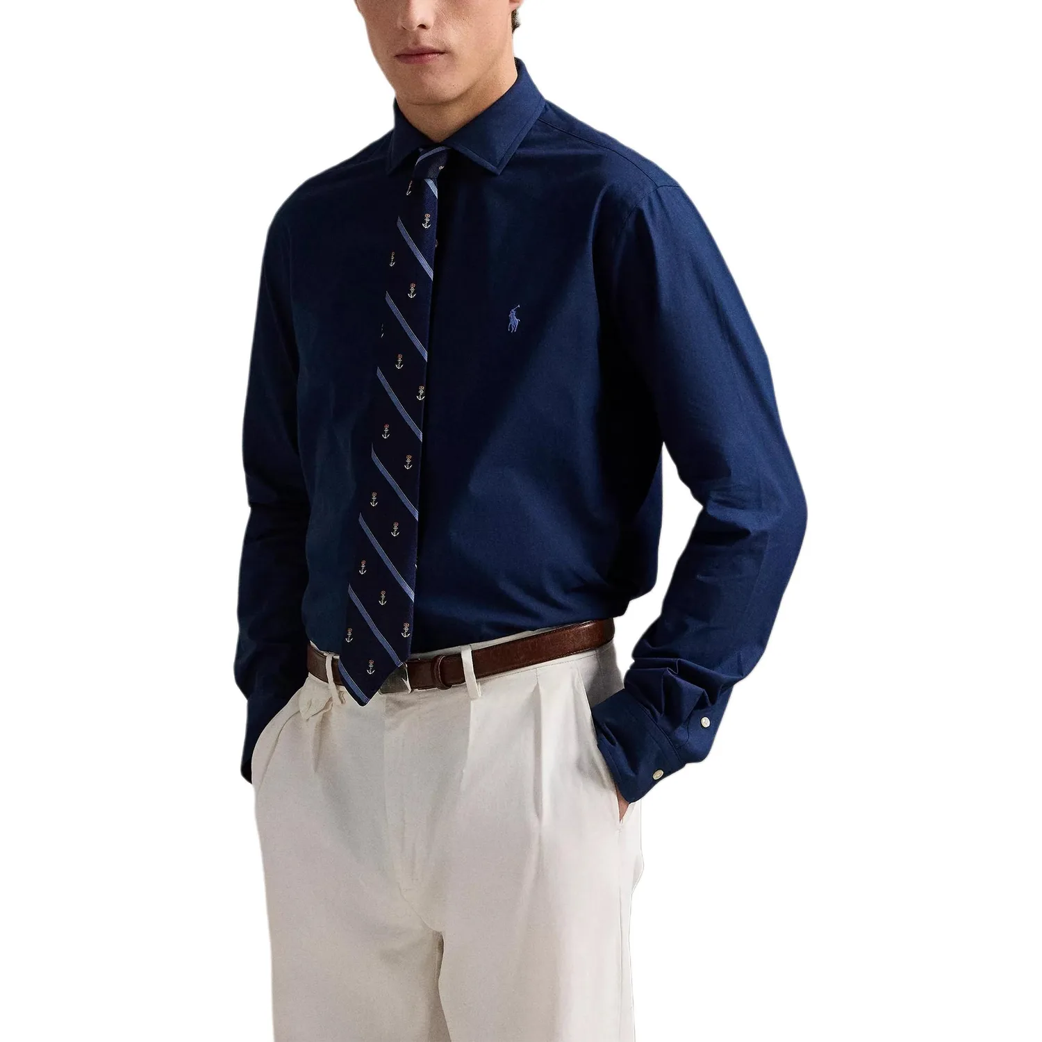 Polo Ralph Lauren Рубашка мужская Marine Blue Lapel Moderate Others — фото 4