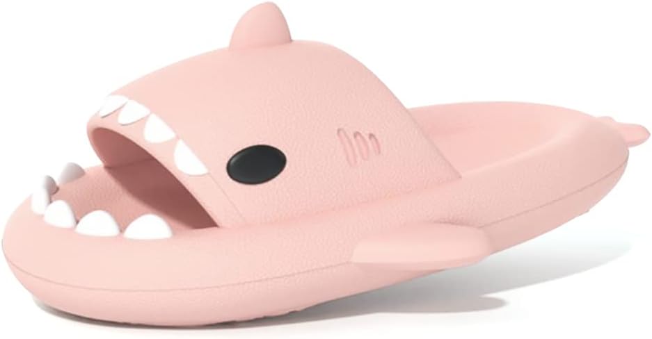 

Шлепанцы welltree Shark для женщин и мужчин, оригинальные тапочки-подушки, шлепанцы с открытым носком и амортизирующей подошвой, розовый