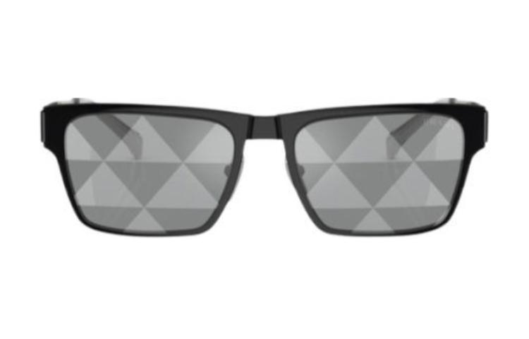 Металлические квадратные солнцезащитные очки Men's Gray PRADA — фото 2