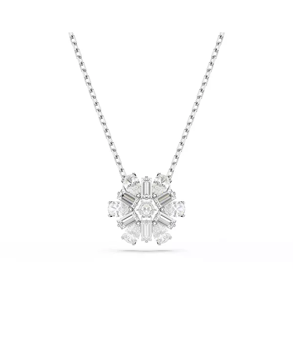 

Ожерелья с подвеской «Идиллия» в виде снежинки с белым родиевым покрытием Swarovski, silver