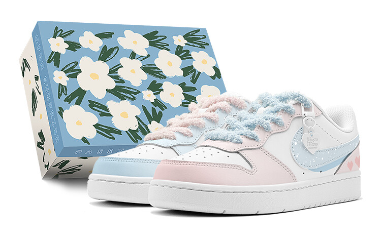 Кроссовки Nike Court Borough Skateboard Shoes Women's Low-Top Blue, синий