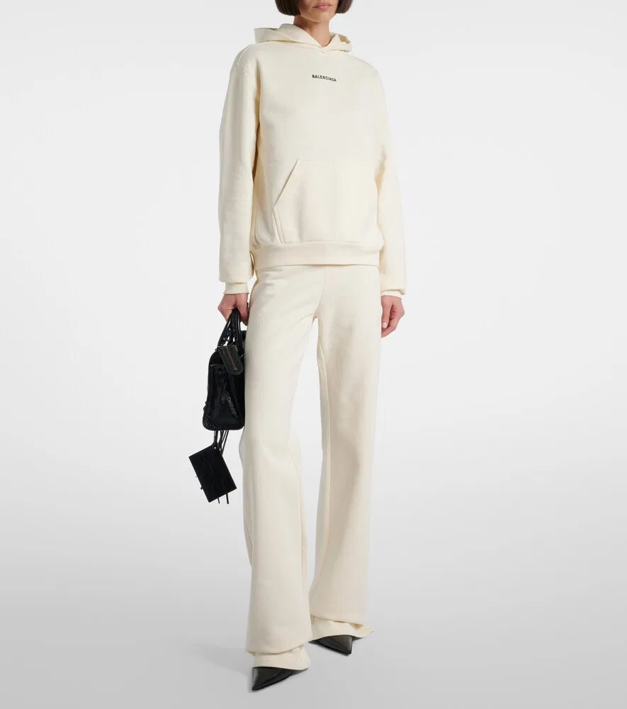 Спортивные штаны из хлопкового трикотажа Balenciaga, белый — фото 2