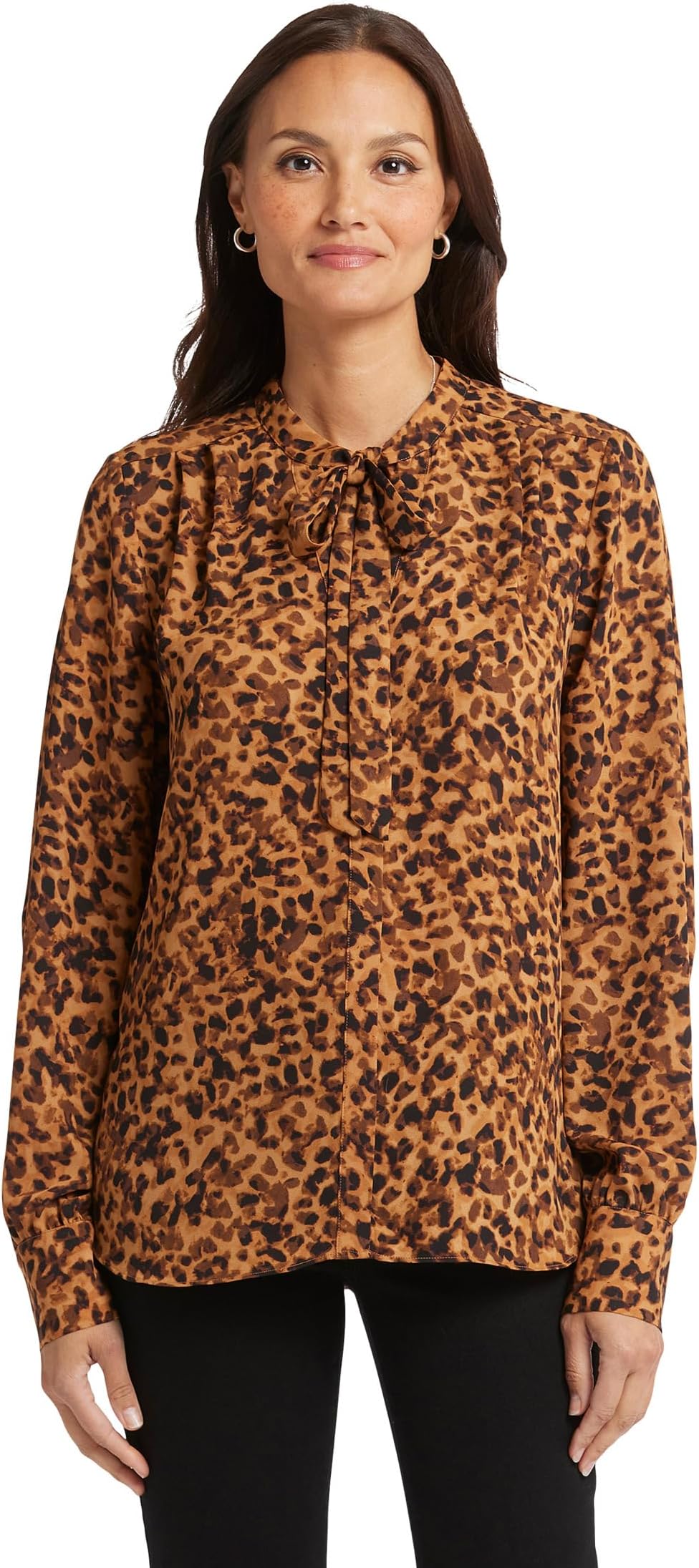 

Блуза NYDJ Long Sleeve Tie Neck Blouse, цвет Caterina
