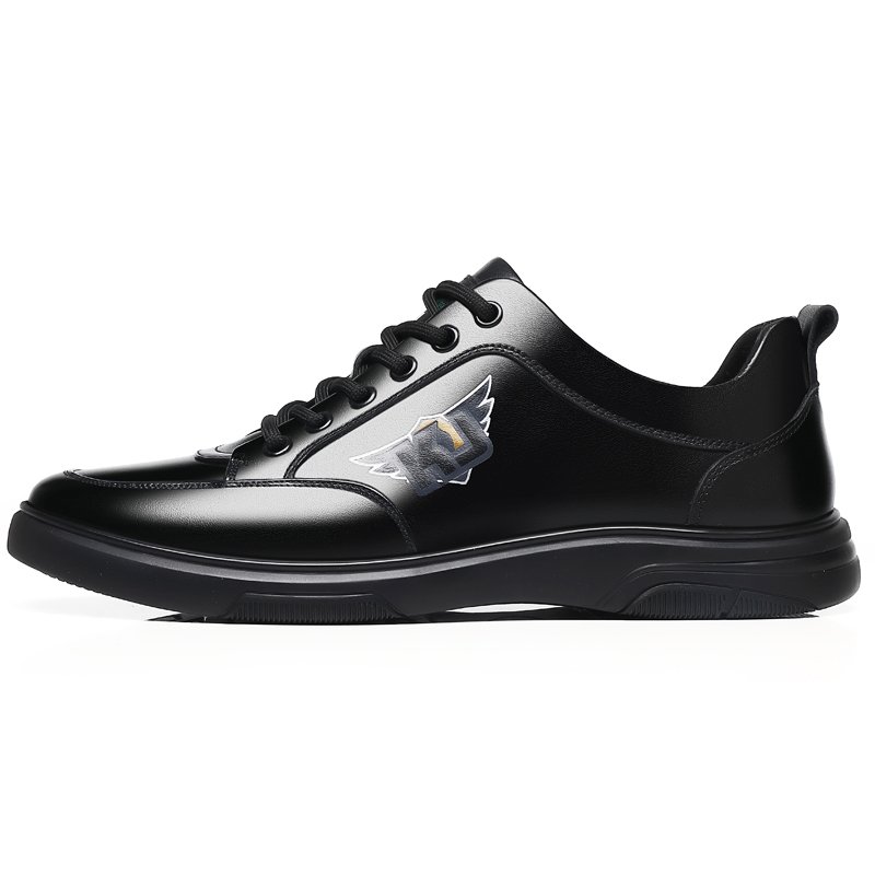 Мужские повседневные туфли KJ-997 черные со скрытой платформой, цвет KJ-997 Black Hidden Wedge — фото 2