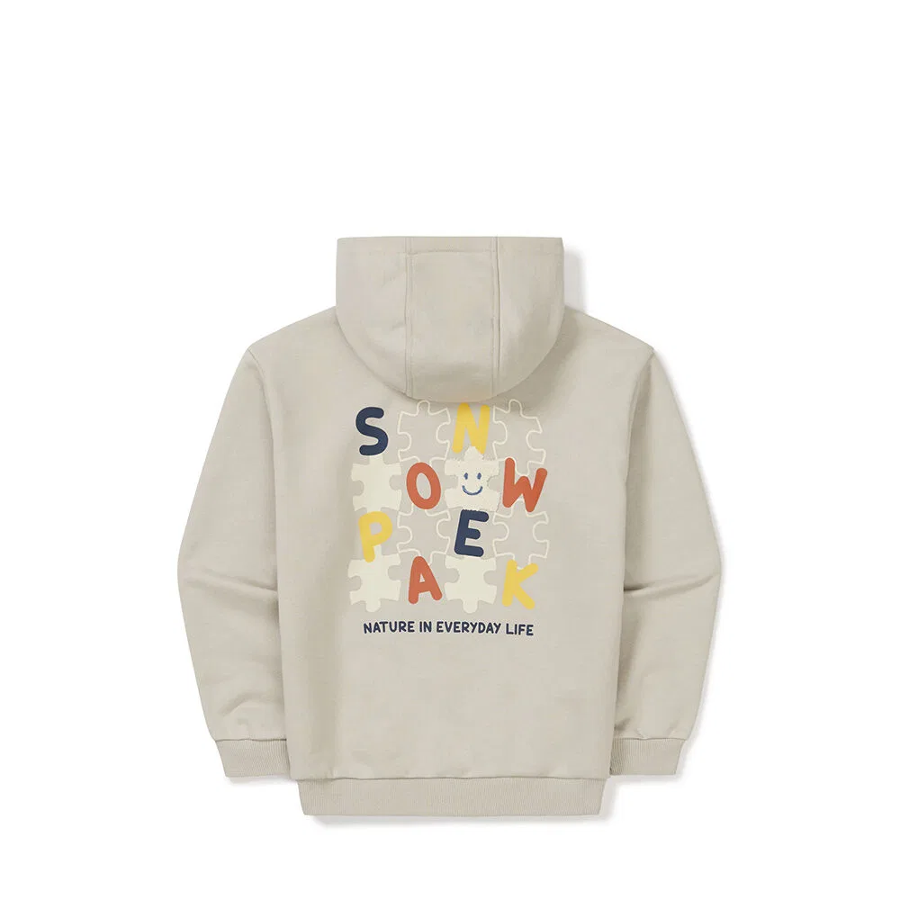 Детское худи с графическим принтом светло-бежевое от Snowpeak Apparel Kids — фото 3