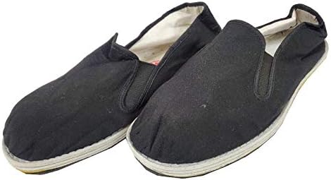 Ace Martial Arts Supply Kung Fu Closed Toe Slip On Shoes -Cotton Sole, Brown Rubber Sole and Yellow Bubble Gum Sole, черный — фото 3
