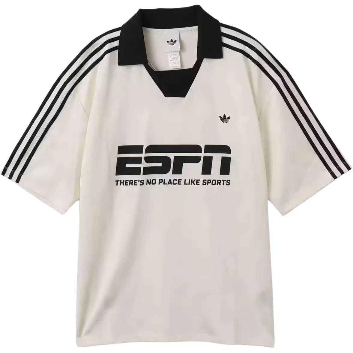 Футболка с воротником в полоску Adidas Originals, White