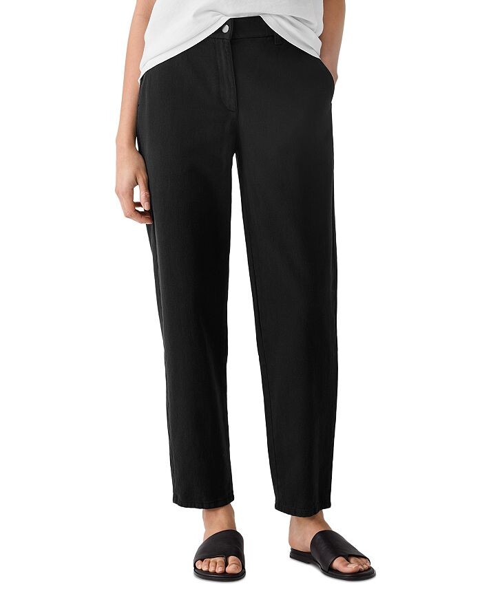 

Брюки-конусообразные до щиколотки Eileen Fisher, черный