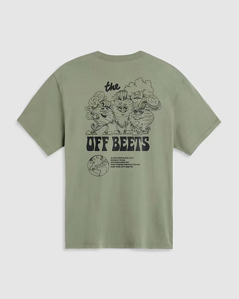 Футболка свободного кроя Levi's Off Beets с принтом на спине цвета хаки — фото 4