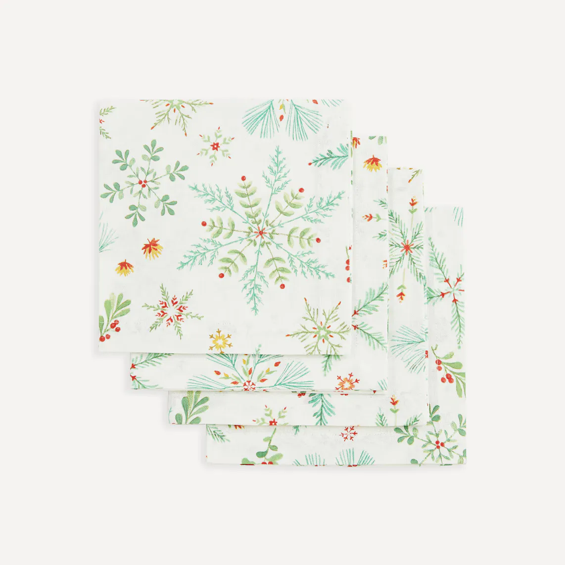 

Набор из 4 хлопковых салфеток Christmas Snowflakes Basics El Corte Inglés, зеленый