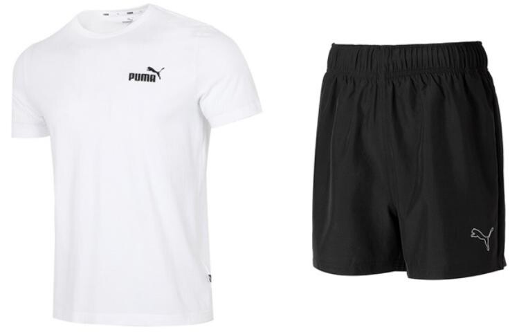 

Повседневная спортивная одежда для мужчин, белая/черная Puma, белый/черный
