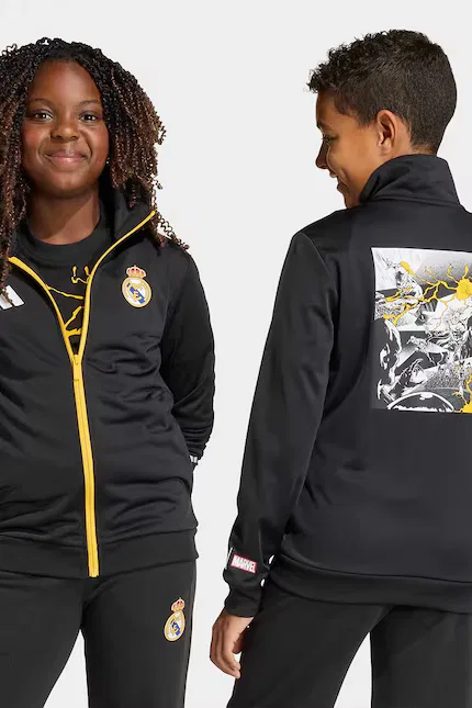 Кофта детская на молнии REAL MARVEL Adidas Performance, черный
