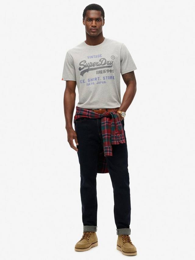 Футболка Vintage Logo Heritage свободного кроя Superdry, College Grey Marl — фото 3