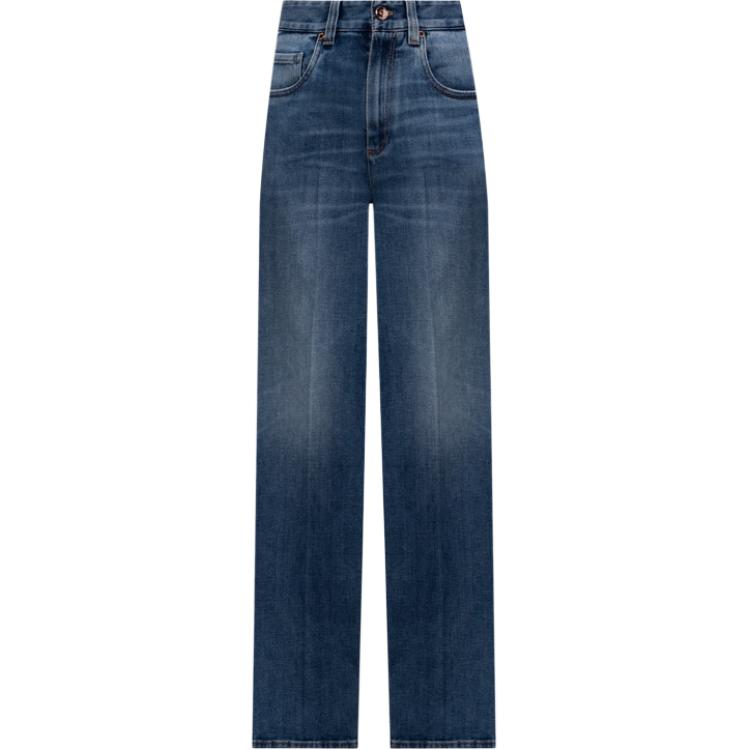 

Джинсы с расклешенными штанинами и нашивкой с логотипом Brunello Cucinelli, синий