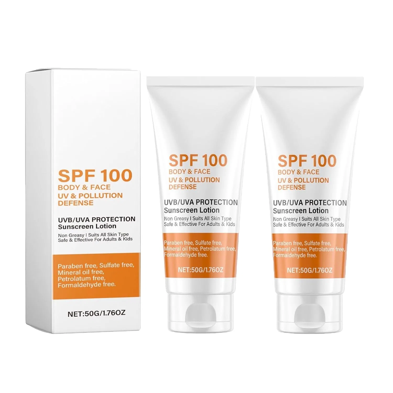 Солнцезащитный крем для лица и тела SPF 100 Nthfecg, 2 Pieces.