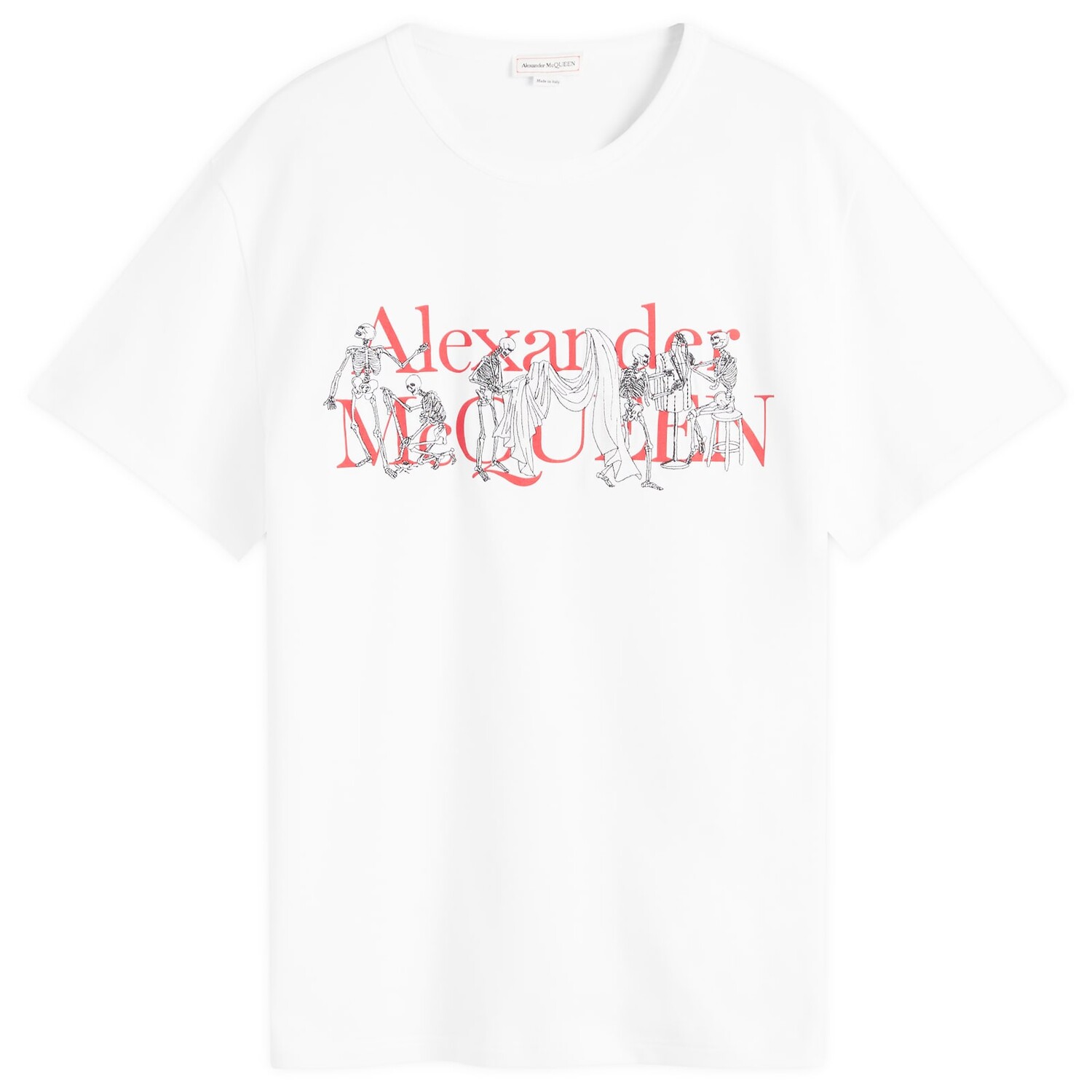 

Футболка Alexander Mcqueen Tailor Skeleton Logo T-Shirt, цвет White & Red