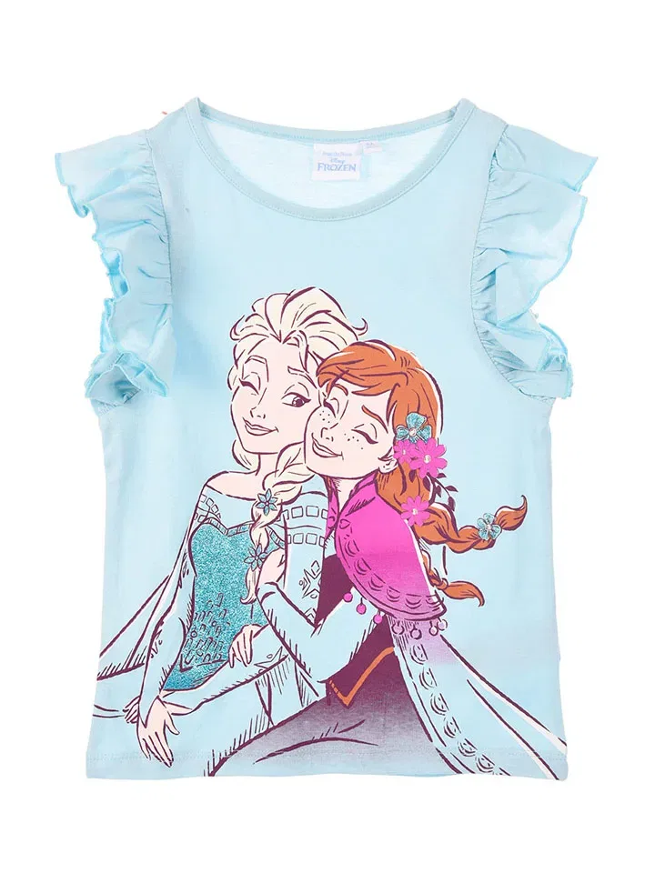Футболка с рюшами Frozen, голубой