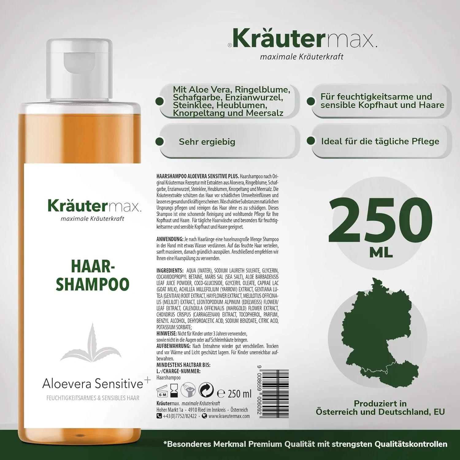 Шампунь для волос с алоэ вера от Kräutermax. — фото 2