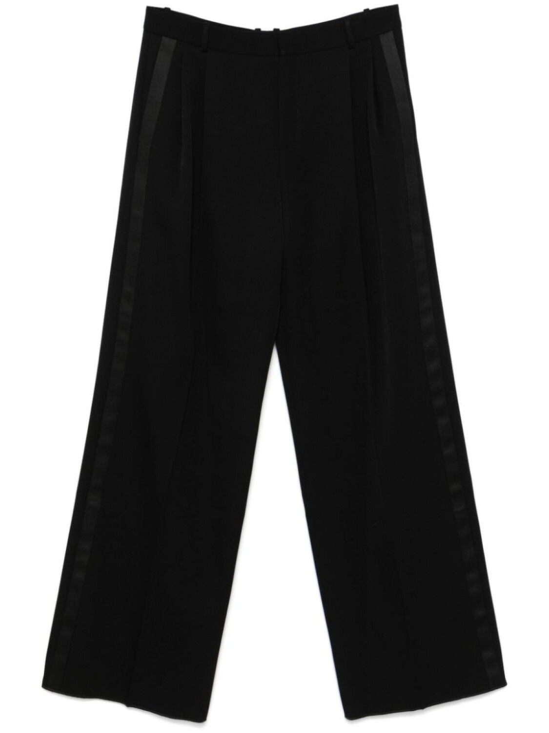 

Saint Laurent брюки широкого кроя из зернистой ткани, черный